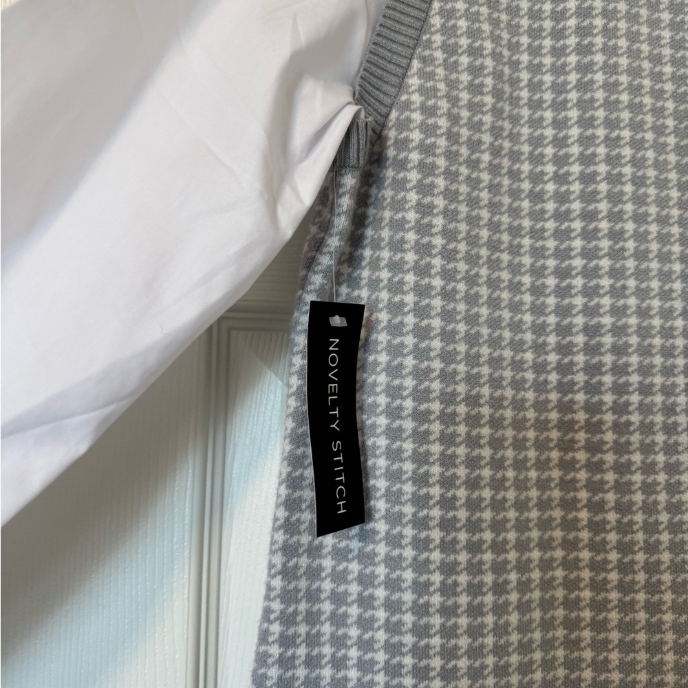 Midi Sweater Dress with White Shirt Detail - Picture 6 of 7